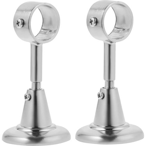 Lot de 2 supports de tringle à rideaux réglables - 28 mm - Argenté (1/5)