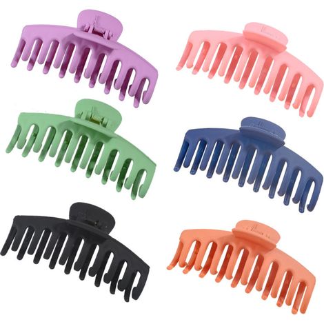 Juego de 6 pinzas para el cabello mate, de sujeción fuerte para cabello grueso (6 colores) (1/5)