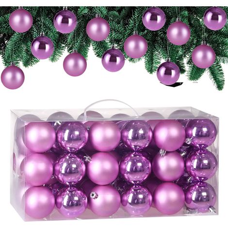 CASARIA® Set de 54 bolas para árbol de Navidad Decoración Adorno Textura mate y brillosa - Varios colores Rosa (1/9)