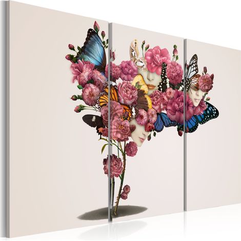 Quadro - Farfalle, fiori e carnevale - 90x60 (1/4)