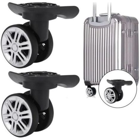 Roulette de valise, paire de roues pivotantes pour bagages Roulettes pivotantes pour valise Repalcement A19 Roues à double rangée muettes (1/5)