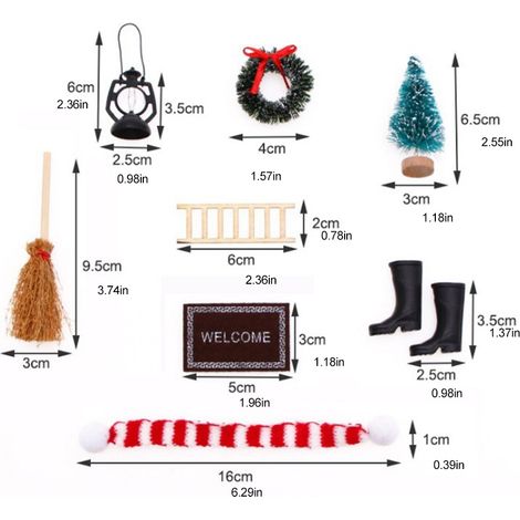 Décorations de Noël Miniatures Lot d'Ornements Simulés pour Sapin (1/3)