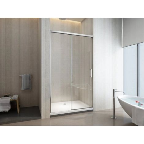Porta Doccia Scorrevole Soft Close Cristallo 8mm Trasparente, Cromo h200 Gelas Trasparente 8mm,Cromo lucido,150 cm,200 cm