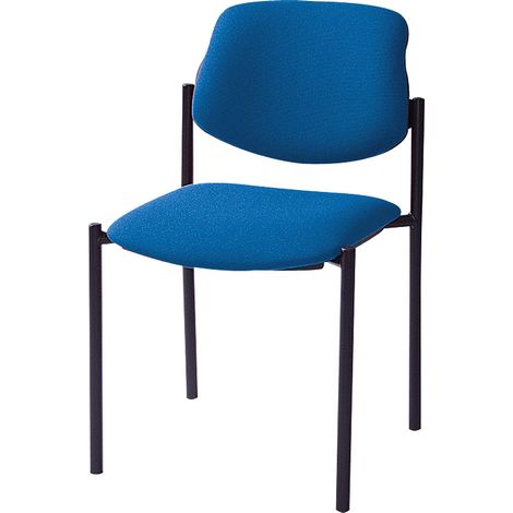 BRB Besucherstuhl, Gestell schwarz, Polster Marineblau, stapelbar, BxTxH 500x550x820 mm, Sitzhöhe 460 mm (1/2)