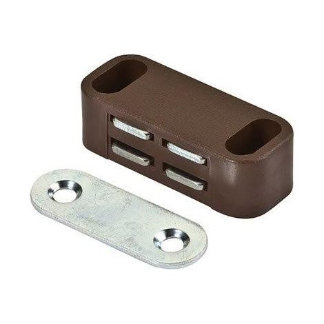 CHIUSURE MAGNETICHE CON CONTROPIASTRA, MARRONE, 4 PEZZI
