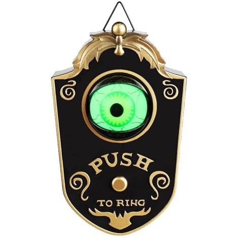 Sonnette d'Halloween en forme d'œil, yeux brillants et sons effrayants, décoration de porte, accessoire de fête terrifiant (1/5)