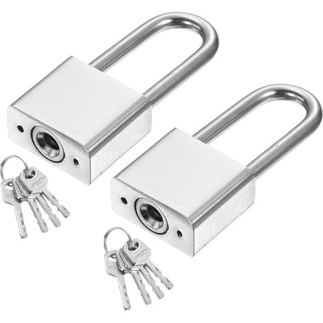 1-3/16 Pouce (30mm) Cadenas Robustes, 2Pcs Cadenas Haute Sécurité En Acier Allié Avec 8 Clés Pour Portail Entrepôt Conteneur Porte Fenêtre Stockage (H:66mm) (1/5)