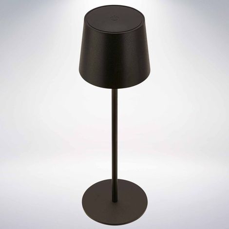 BRILONER - Lampe de table LED sans fil IP44 avec commande tactile, intensité variable, batterie et source lumineuse interchangeables, lampe de chevet, 11 x 33 cm, noir (1/5)