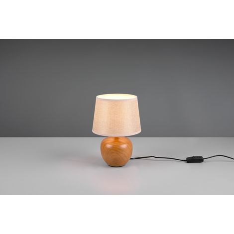 Lampada da Tavolo da Interno Attacco E14 in Ceramica Effetto Legno (1/2)