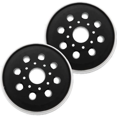 2 Pièces 125mm Plateau de Ponçage compatible Bosch PEX 220 A GEX 125-1 AE PEX 220 AE Accessoire d’outil de Ponçage Disque de Polissage de Ponçage avec Hook et Loop 8 Trous (1/4)
