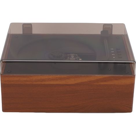 Lecteur CD vintage Bluetooth 5.1 à double haut-parleur, portable, rétro, sans fil, avec entrée USB et casque inclus, pour la maison ou la voiture (marron). (1/5)
