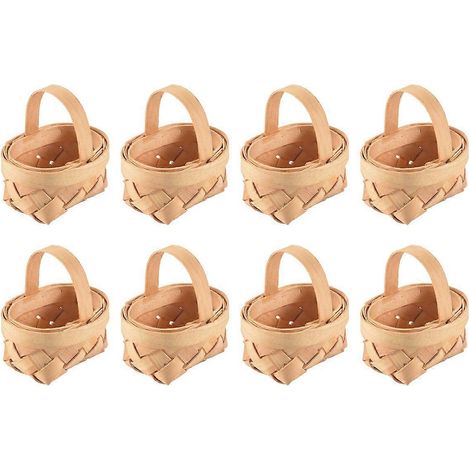 Lot de 8 mini paniers tressés avec poignées pour cadeaux et loisirs créatifs (1/5)