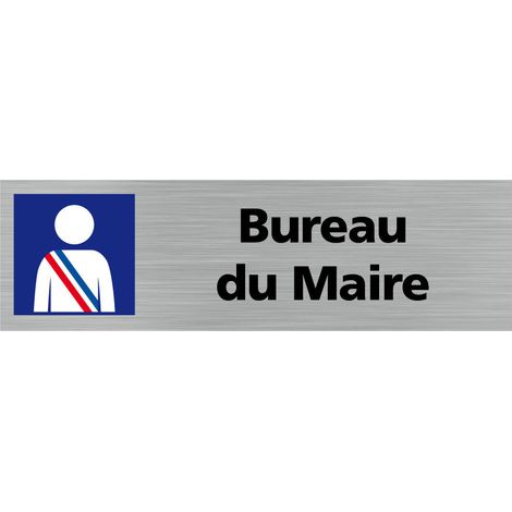 Pictogramme BUREAU DU MAIRE (Q0209).- Adhésif aspect aluminium brossé - (1/5)