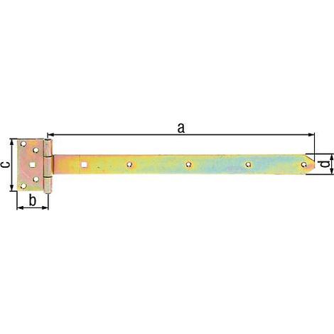 Penture anglaise 491/59x103mm jaune galva (1/3)