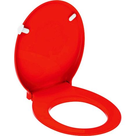 Asiento inodoro Geberit Renova Comfort, apto para personas con movilidad reducida, antibacteriano, cierre estándar, fijación desde arriba, rojo carmín
