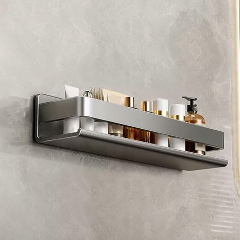 Estantería de pared de acero inoxidable para baño y ducha (Color: Gris, Tamaño: 40 cm) (1/5)