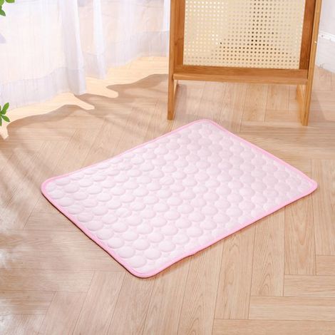 Tapis rafraîchissant pour animaux - Tapis d'été - Confortable pour dormir - Matière respirante - Taille M - Rose (1/5)