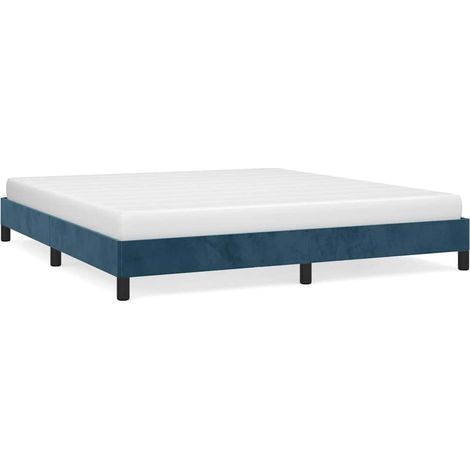 Maison Exclusive - Giroletto senza Materasso Blu Scuro 160x200 cm in Velluto (1/5)
