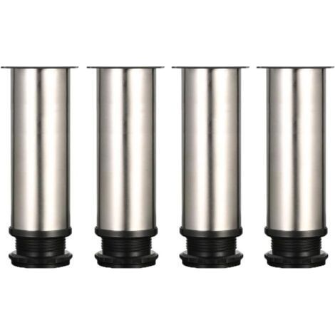 4 adjustable furniture legs, height 150mm, thickened cabinet legs, table legs, furniture legs, brushed stainless steel, with screws (1/5)