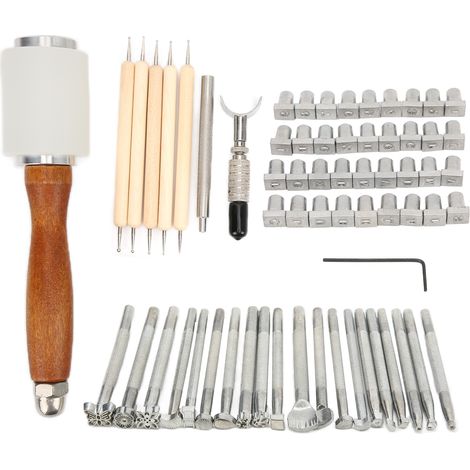 Leather Sculpture Stamping Tools Incisive DIY Durable Sturdy Convenient Leather Working Tools (1/5)