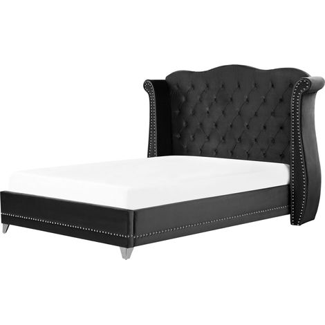 Bed Velvet AYETTE 180 x 200 cm (EU Super King) Black