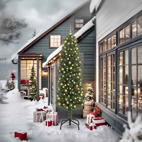 vidaXL Albero di Natale artificiale con 300 LED Verde 240 cm