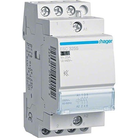 HAGER-CONTACTEUR SILENCIEUX ESC325S 25A 3NA 230 V