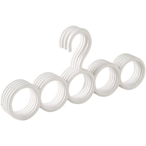 BUNTHAUS 5pc Écharpe Cintre avec 5 Anneaux, Tie Rack Ceinture Hanger, Hanging Écharpe Organisateur pour Armoire Salle De Bains (1/5)