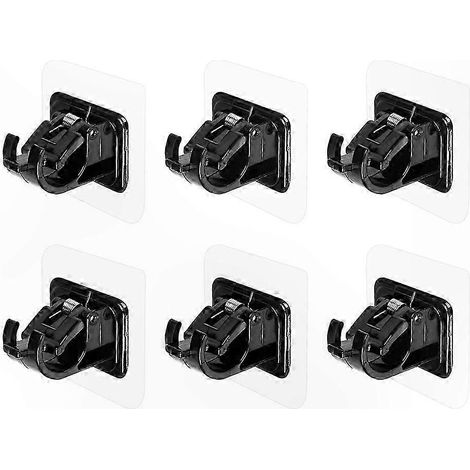 Supports de tringle à rideaux auto-adhésifs, clips de rideau de douche réglables sans perçage, lot de 6 crochets muraux pour la décoration intérieure (1/5)
