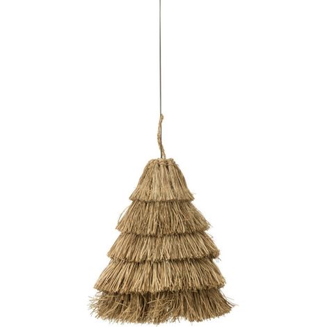 Lampe Suspension en Jonc "5 Couches" 50cm Naturel (1/3)