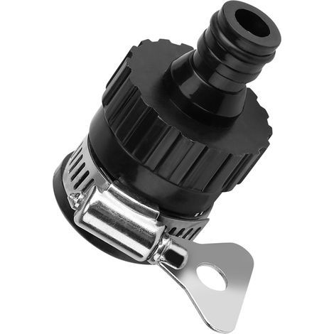 Garden hose connector, rubber + stainless steel tap connector, for yard (1/4)