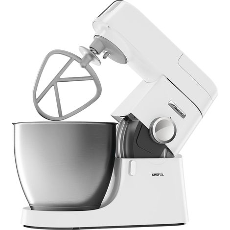 Kenwood Chef XL Impastatrice Planetaria KVL4100W, 3 Ganci e Fruste per Impastare, Montare e Miscelare, Ciotola da 6.7 L, Lavabile in Lavastoviglie, Motore da 1200W, Bianco (1/5)