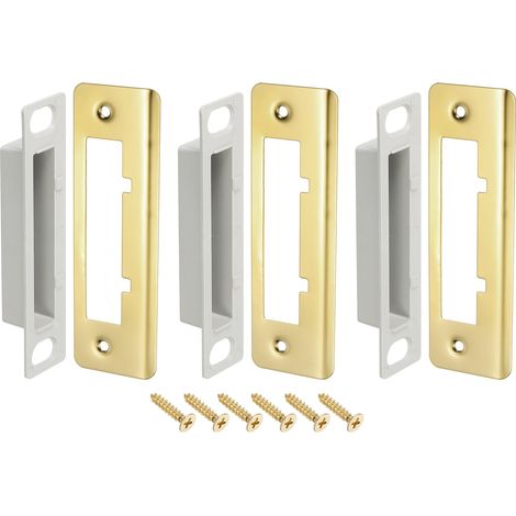 3 Ensemble Plaques de Frappe de Porte Acier Inoxydable 41x133mm (1/5)