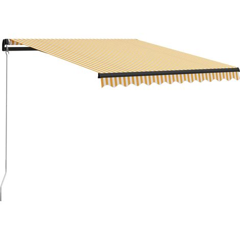 Auvent manuel rétractable 300x250 cm Jaune et blanc