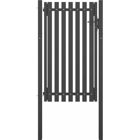 vidaXL Portail de jardin en acier 100x175 cm anthracite (1/4)