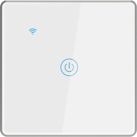 Lumière Intelligente Interrupteur étanche avec Support de Cadre en Aluminium Argenté Commande vocale à Distance sans Fil Convient pour la Chambre d'hôtel de Bureau (1 Gang) (1/5)