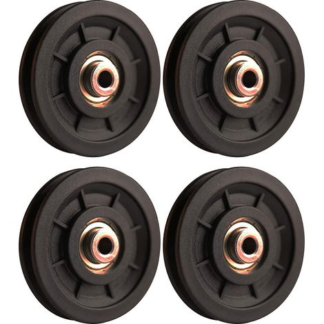 4pcs-90 Mm Roulement Poulie Nylon, Poulie Musculation, Roue Universelle Pour Cble Machine Gym Quipement Porte De Garage, Porte Coulissante Poulie (1/5)