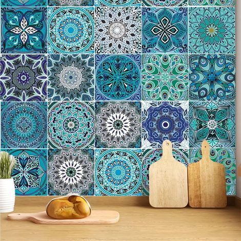 20 autocollants pour carrelage de cuisine, autocollants adhésifs pour carrelage de salle de bain (1/5)