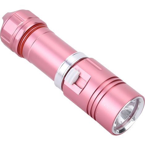 Lampe torche LED L2 étanche à 100 m pour la plongée, idéale pour le camping et la plongée avec variateur d'intensité progressif (rose). (1/5)