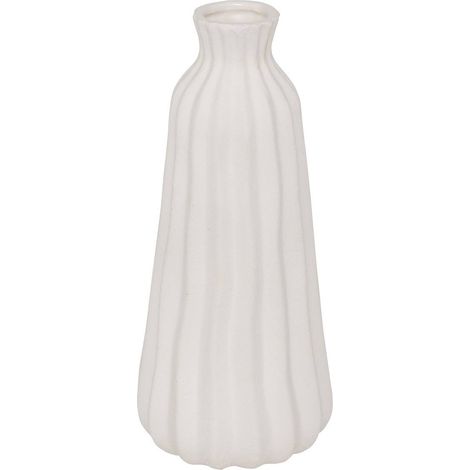 Vase strié Fernan céramique blanc H30cm - Atmosphera créateur d'intérieur (1/4)