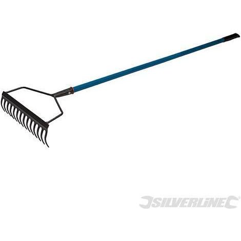 Rastrello per giardinaggio 1400 mm manico con impugnatura in gomma in acciaio Silverline
