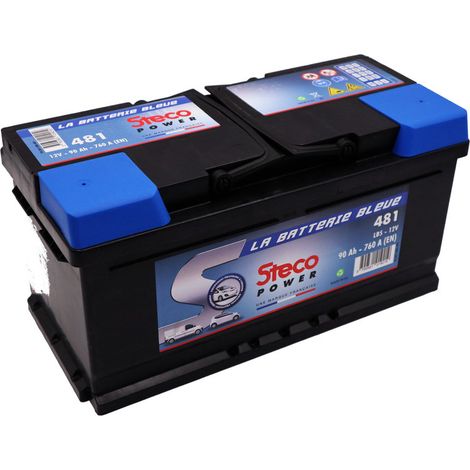 Batterie poids lourd n°12 12V 90Ah 760A – 481 – Technologie avancée pour démarrage rapide – Idéale pour véhicules lourds – Steco