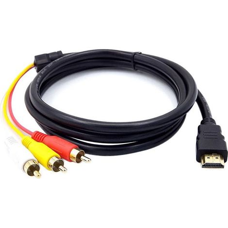 [NON UTILIZZATO] Cavo TV da HDMI a RCA, cavo adattatore convertitore audio video AV da HDMI maschio a 3 RCA, 1,5 m 5 piedi HD 1080P…