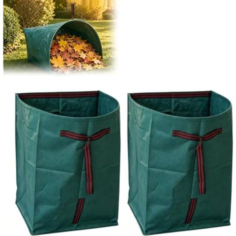 Lot de 2 sacs de jardin de 200 l - En forme de pelle avec poignées de (1/4)