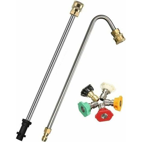 Lance coudée de pulvérisation pour nettoyage sous châssis et gouttières, compatible avec les nettoyeurs haute pression Karcher K2 à K7 (1/5)
