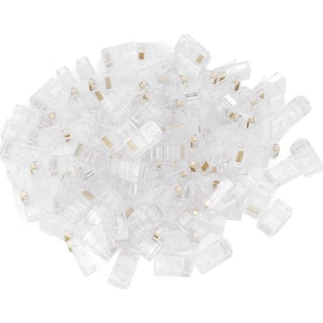 100 connecteurs TF1013D CAT5 RJ45 8P8C pour câble Ethernet, coupleur à tête cristalline pour communication réseau (1/5)