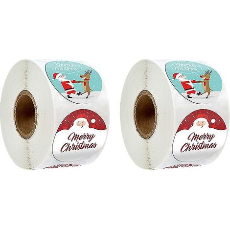 2 rouleaux d'étiquettes autocollantes de Noël (1/3)