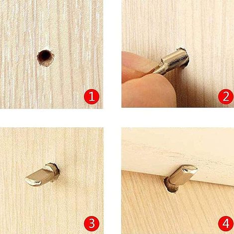 Lot de 30 - Taquet Etagere - Support d'Étagère Broches Cheville Etagere De Plaque En Métal Nickelé Pour Armoire Bureau Accessoires (1/5)