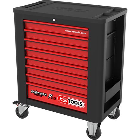 KS TOOLS PERFORMANCEplus P15 NOIR/ROUGE Servante d'atelier 8 tiroirs - 873.1008