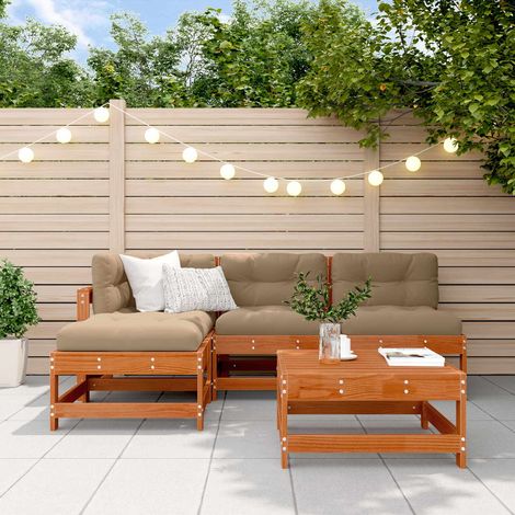 vidaXL Set Lounge da Giardino 5 pcs Marrone Cerato (1/5)